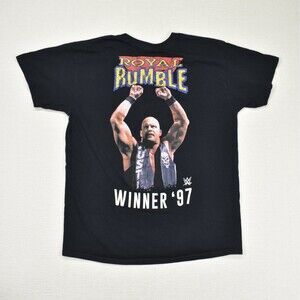 Stone Cold Steve Austin Shirt Large Black WWE Royal Rumble Winner 97 Graphic